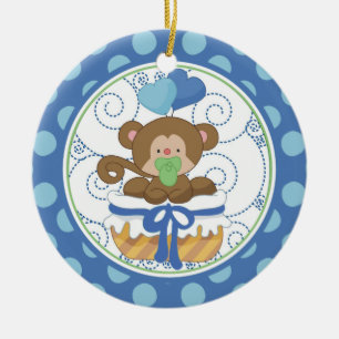 Macaco do precioso dos enfeites de natal do bebê