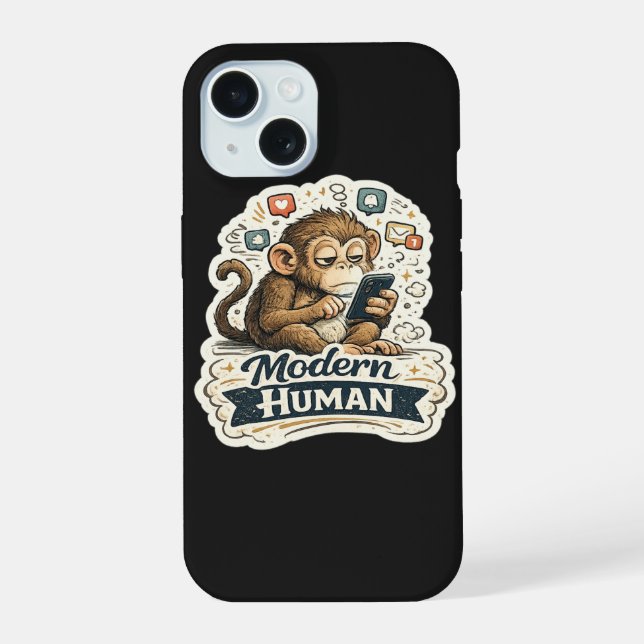 Macaco Engraçado Humano Moderno Smartphone Mídia S (Verso)
