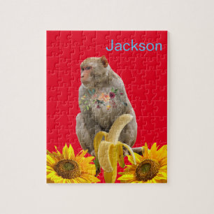 Macaco Floral Quebra-cabeça