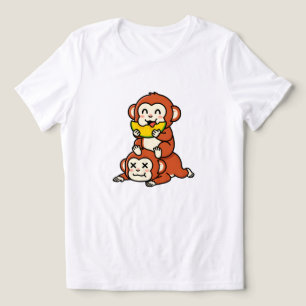 Macaco Fofo Comendo Melancia Arte Engraçada em Pil