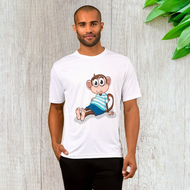 Macaco Fofo em Camisa Listrada Azul e Shorts (Criador carregado)