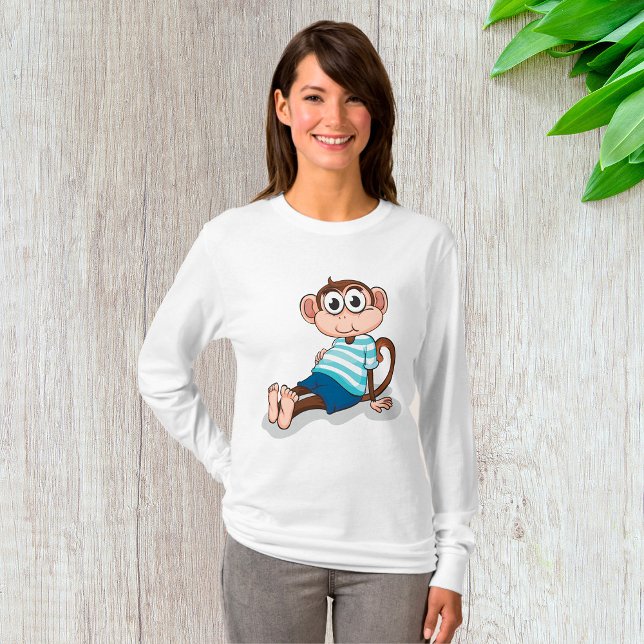 Macaco Fofo em Camisa Listrada Azul e Shorts (Criador carregado)