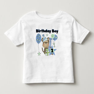 Macaco-Garoto Com Camisetas De segundo aniversário