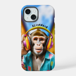Macaco legal com Fones de ouvido