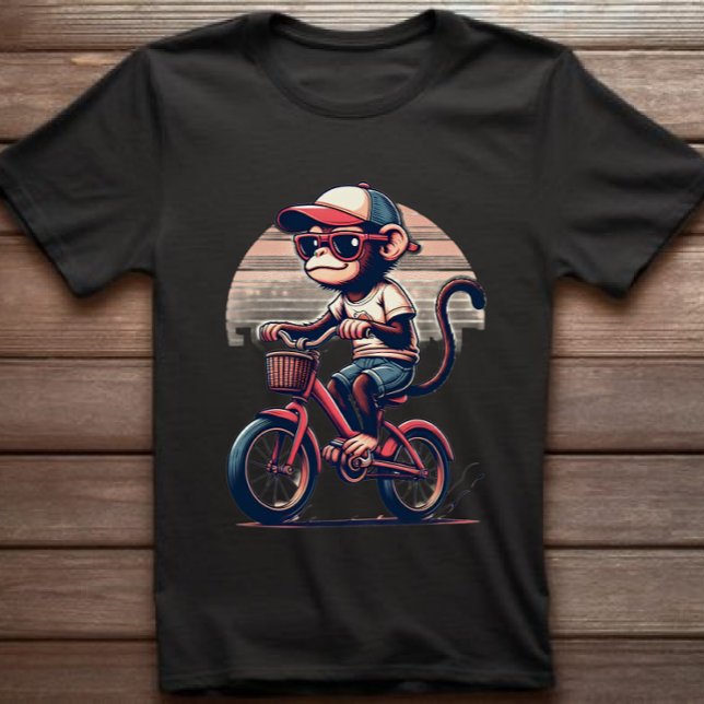 Macaco na camiseta Bicicleta (Criador carregado)