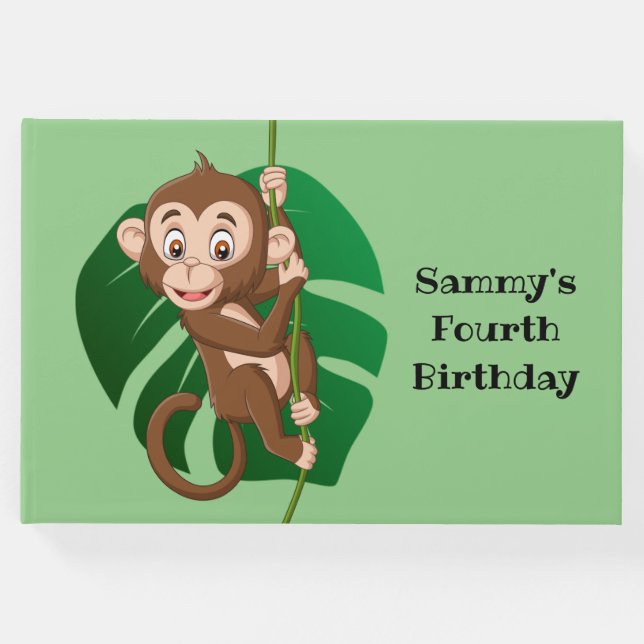 Macaco num Livro de Convidados de Design de Vinha (Frente)