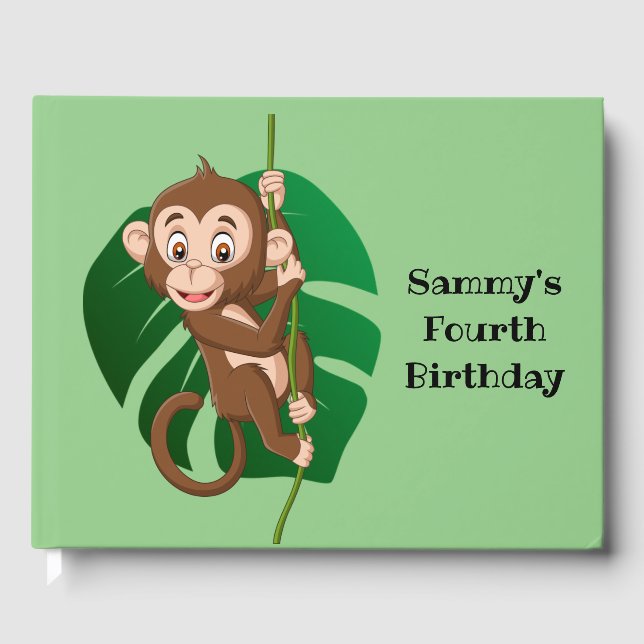 Macaco num Livro de Convidados de Design de Vinha (Frente)