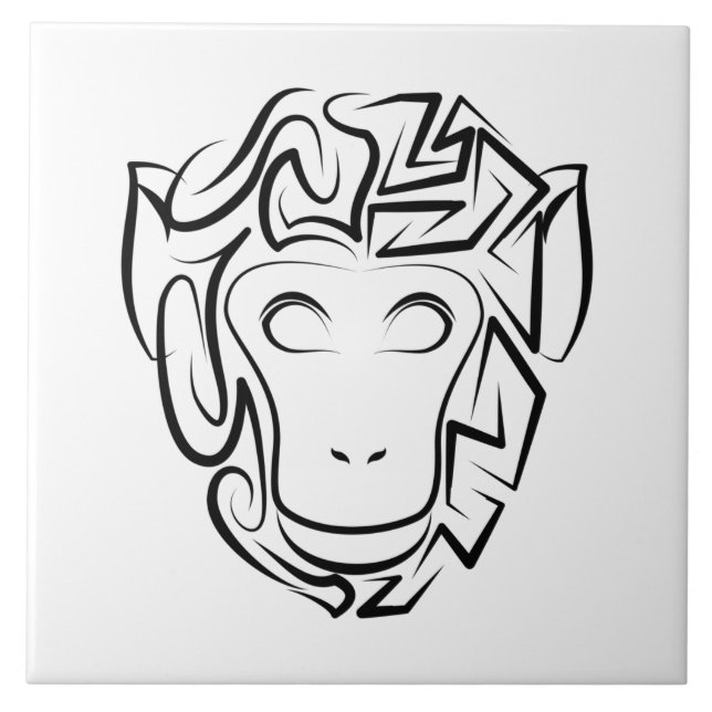 Macaco preto e branco tribal (Frente)