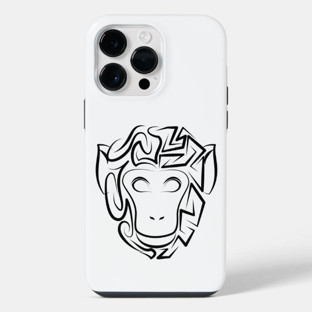 Macaco preto e branco tribal (Verso)