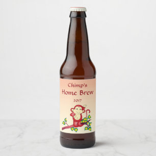 Macaco Vermelho Doce no Rótulo da Cerveja da Ramif