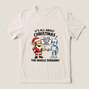 Macaco vestido de Papai Noel Camiseta engraçada