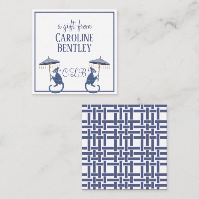 Macacos Chinoiserie Cartões de Gabinete de Oferta  (Frente/Verso)