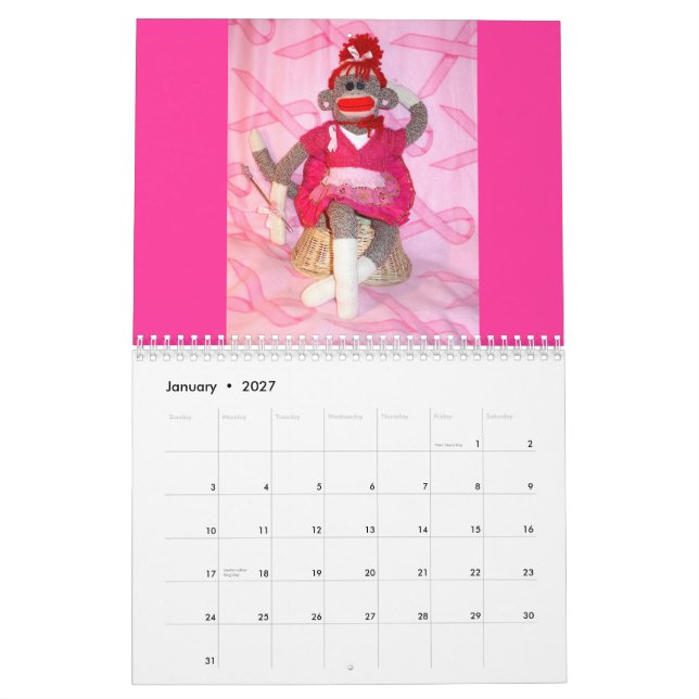 Macacos da peúga para o calendário da cura 2014 (Jan 2027)