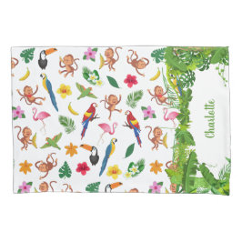 Macacos-gato e bananas no padrão da selva