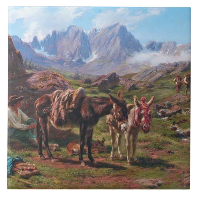 Macacos nas montanhas dos Pirenéus (Rosa Bonheur) (Frente)