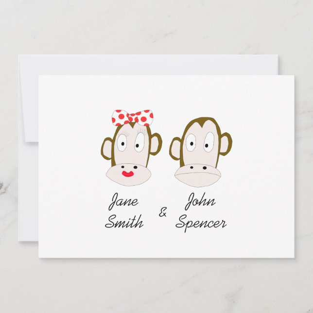 Macacos que Wedding o modelo do convite (Frente)