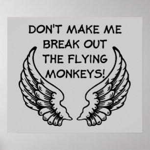 Macacos Voadores Poster Divertido Humor
