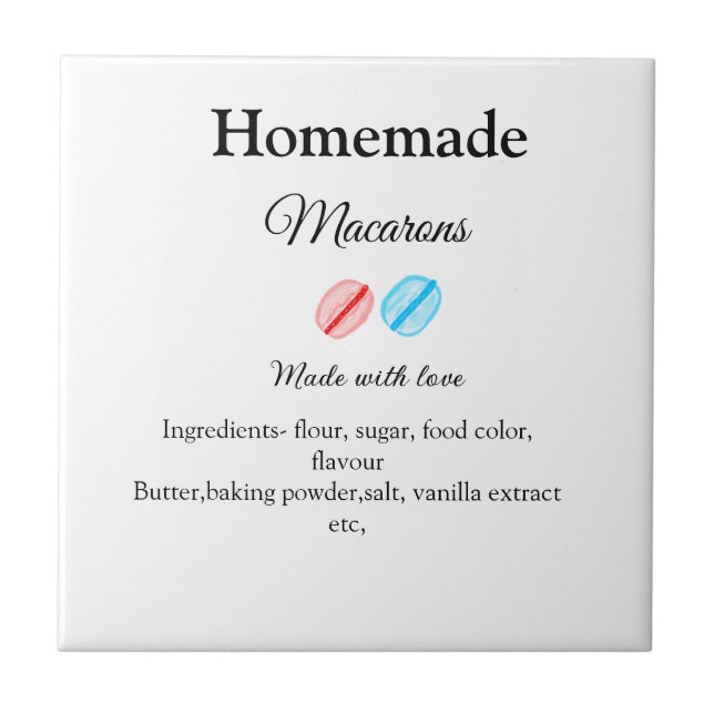 Macarões caseiros adicionam ingredientes feitos co (Frente)