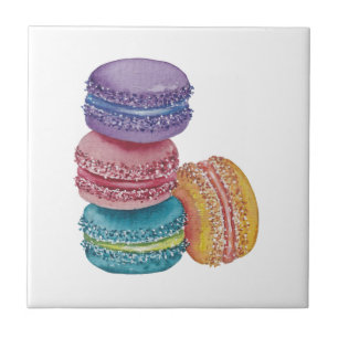 Macarões Coxas Do Arco-Íris Em Aquarela