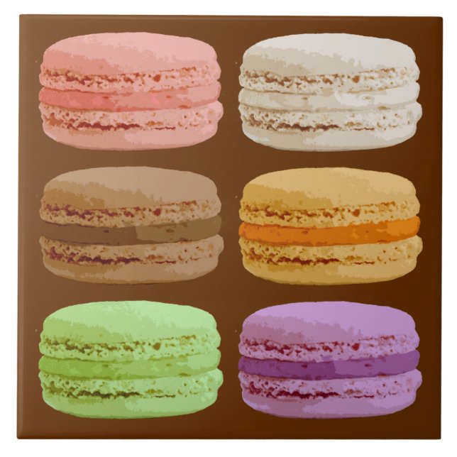 Macarons Franceses, Pastéis Multi-Coloridos (Frente)