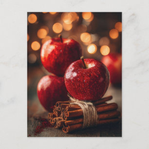 Maçãs de Natal Festivas e Elegantes Cartão Postal