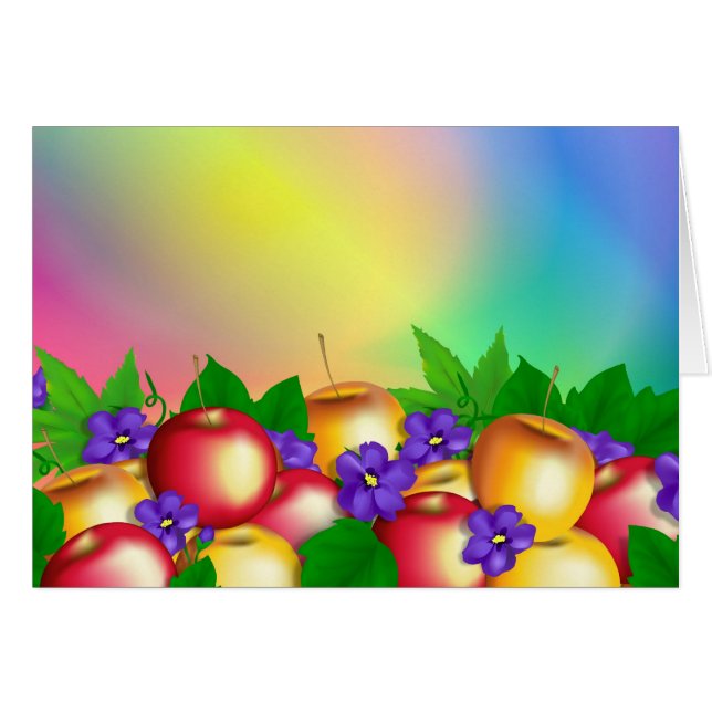 Maçãs no Cartão Vase (Frente Horizontal)