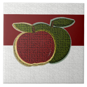 Maçãs Texturizadas (cranberry/branco)