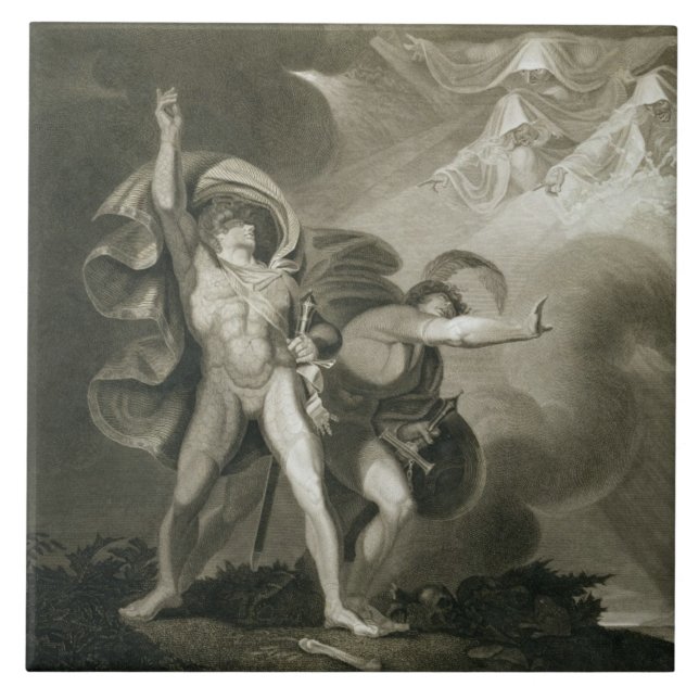 Macbeth, Banquo e as três bruxas na charneca (Frente)