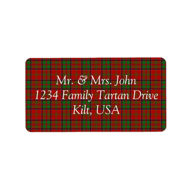 MacDonald Da Etiqueta Glencoe Tartan (Frente)