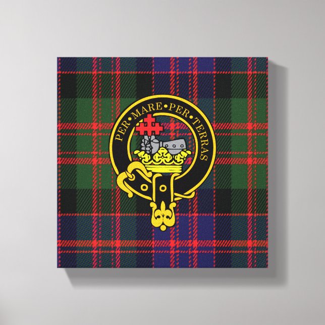 Macdonald Scottish Crest e Tartan Canvas (Frente)