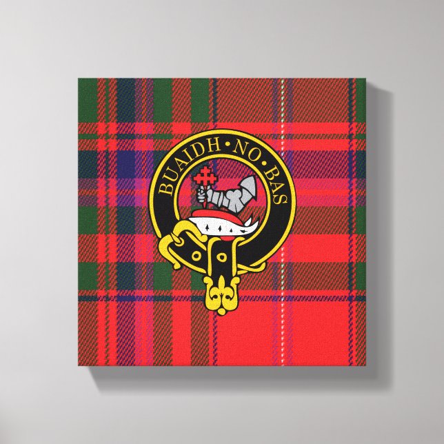 Macdougall Scottish Crest e Tartan Canvas (Frente)