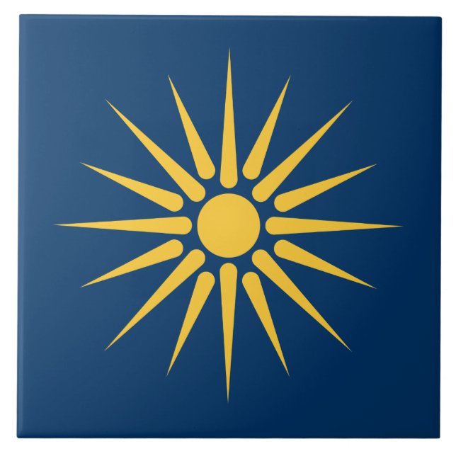 Macedonia Flag on Tile (Frente)