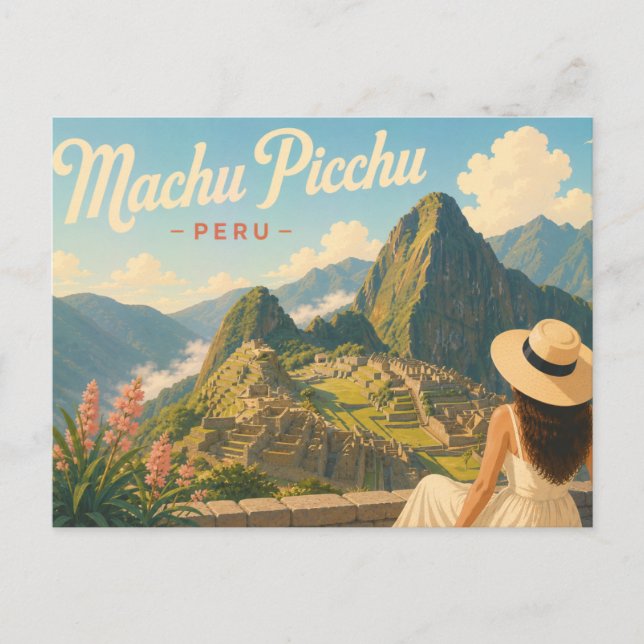 Machu Picchu - A Senhora do Chapéu Cartão Postal d (Frente)
