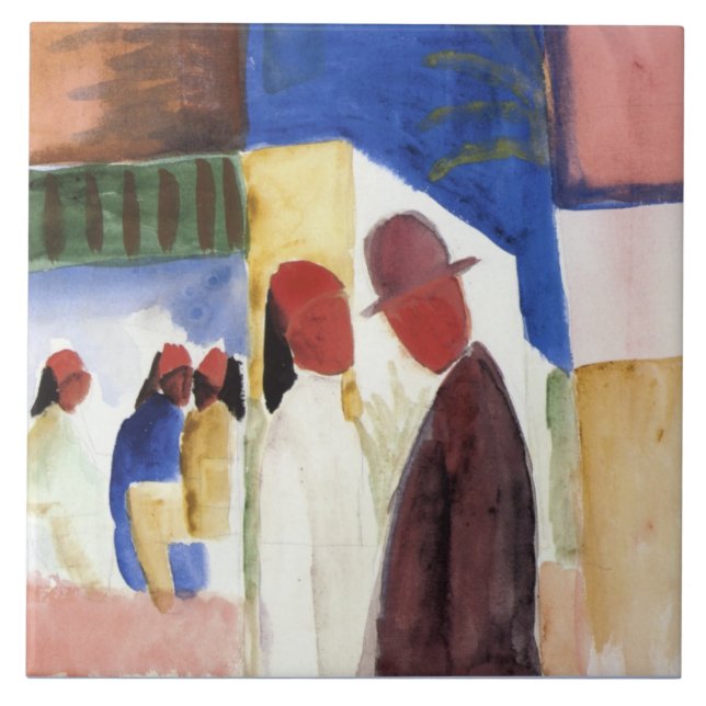 Macke - Na rua, pintura aquosa, (Frente)