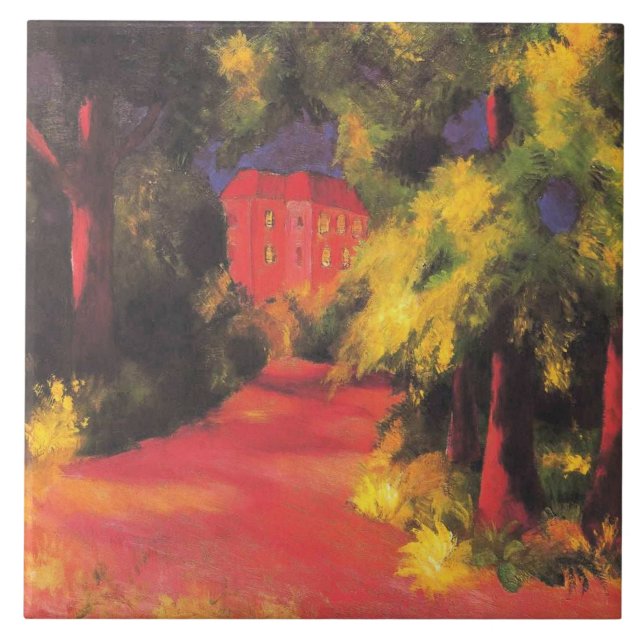 Macke - Red House in Park (Frente)