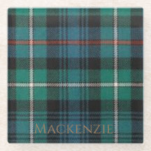 Mackenzie Clan Tartan Glass Porta copos