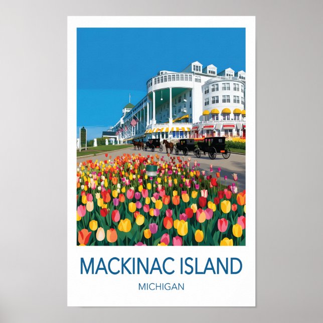 Mackinac Island Michigan Travel Poster (Frente)