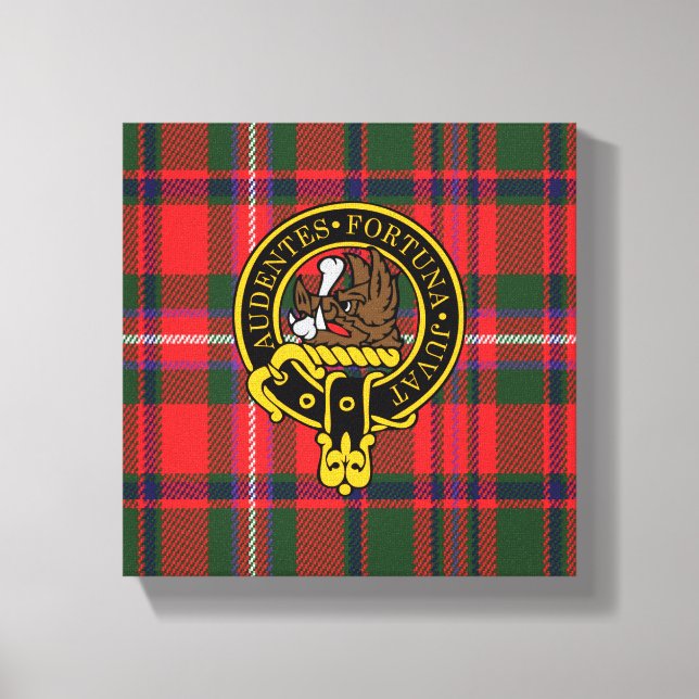 Mackinnon Scottish Crest e Tartan Canvas (Frente)