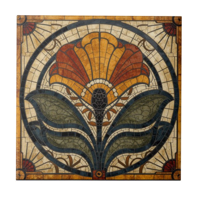 Mackintosh Art Deco Abstract Floral Wall Decor (Frente)