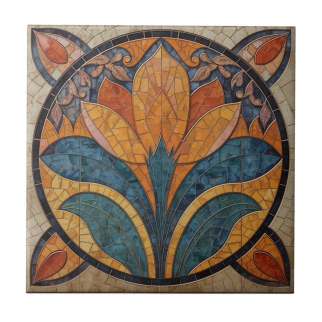 Mackintosh Art Deco Abstract Floral Wall Decor (Frente)
