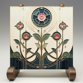 Mackintosh Art Deco Abstract Floral Wall Decor Cer
