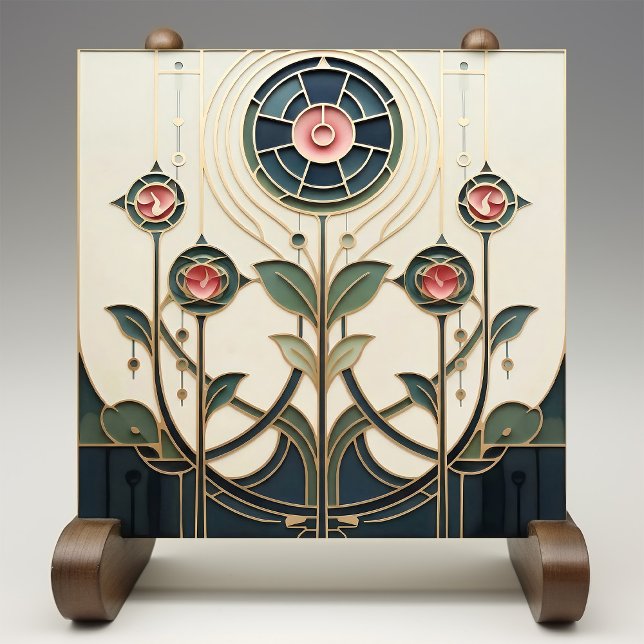 Mackintosh Art Deco Abstract Floral Wall Decor Cer (Criador carregado)