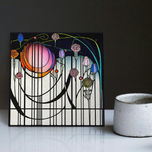Mackintosh Art Deco Abstrato Floral Wall Decor