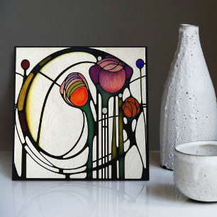 Mackintosh Art Deco Abstrato Floral Wall Decor