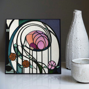Mackintosh Art Deco Abstrato Floral Wall Decor