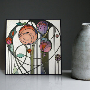 Mackintosh Art Deco Abstrato Floral Wall Decor