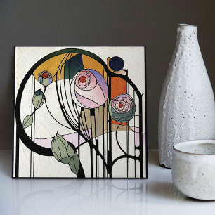 Mackintosh Art Deco Abstrato Floral Wall Decor