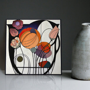 Mackintosh Art Deco Abstrato Floral Wall Decor