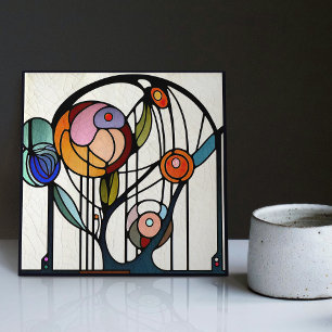 Mackintosh Art Deco Abstrato Floral Wall Decor