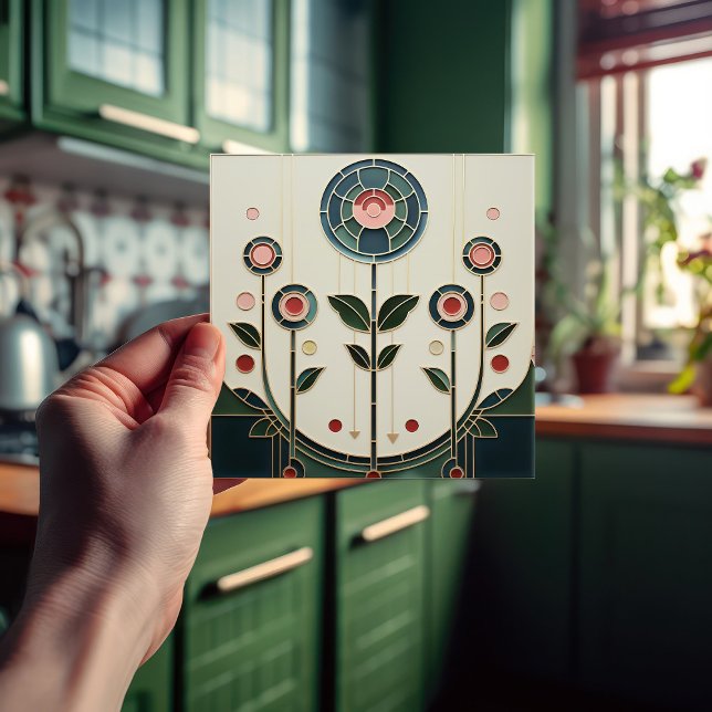 Mackintosh Art Deco Abstrato Floral Wall Decor (Criador carregado)